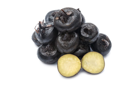 water-chestnut or water-nut on white background