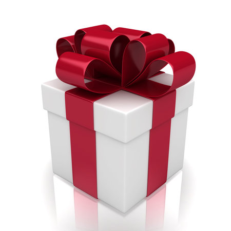 gift box over white background 3d illustration