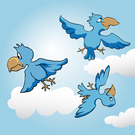 blue birdsのイラスト素材