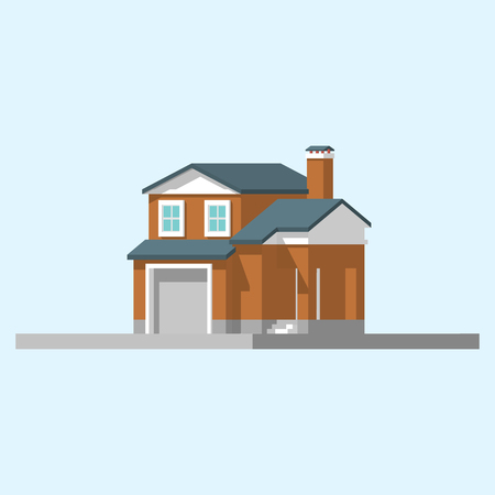isometric image of a private house flat illustrationのイラスト素材