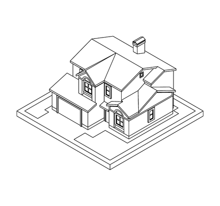 drawing of private houseの写真素材