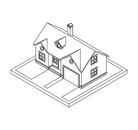 drawing of private houseの写真素材