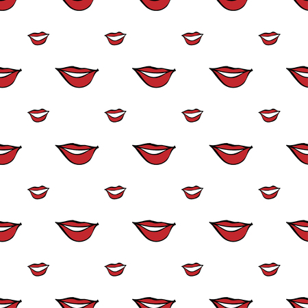 Women make up beauty fashion seamless pattern lips, cosmetic, lipstick. Contour vector illustrationのイラスト素材