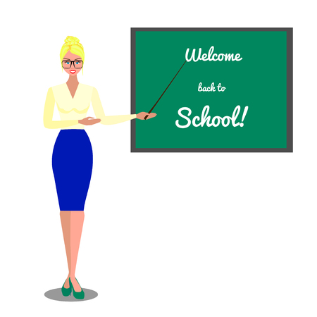 Teacher near a blackboardのイラスト素材