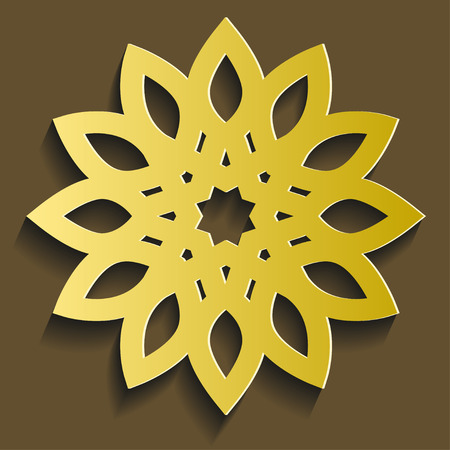 Golden flower illustration.のイラスト素材