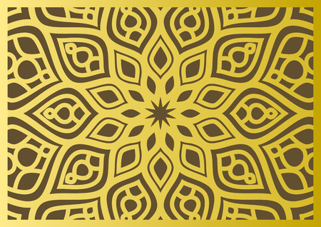 Traditional east geometric decorative pattern gold style. Arabic pattern background. Islamic ornament vector.のイラスト素材