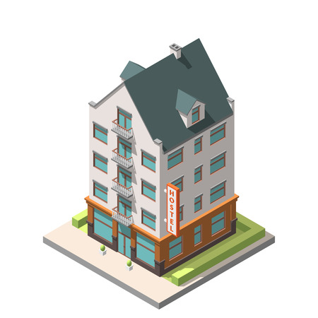 The old residential building in European style with an attic floorのイラスト素材