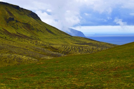 Mountain with a sea backgroundの写真素材