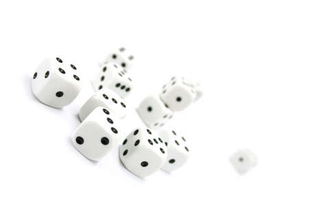 gambling dices on white backgroundの写真素材