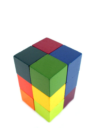 logic game cubes isolated on white