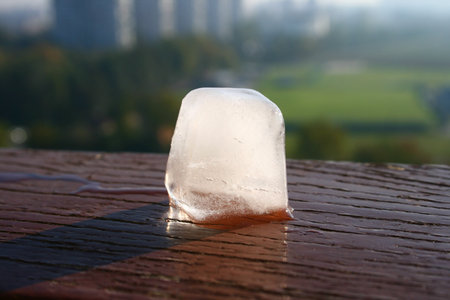 ice cube melting on the sun