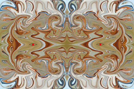 Abstract collage using distortion of the color and shape of the layer with its multiple repetitions and adding fictional eyes to stimulate greater imagination.の写真素材