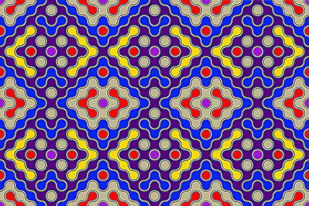 Abstract collage using the color and shape transformation of the layer with its multiple repetitions.の写真素材