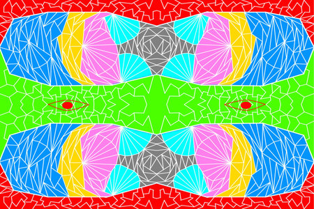 Abstract collage using distortion of the color and shape of the layer and fictional eyes to increase the effect of imagination.の写真素材