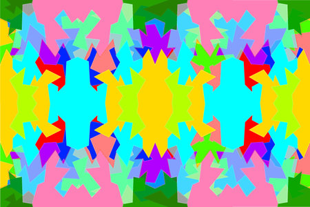 Collage in abstraction using distortion of color and shape layer expression with its repetition.の写真素材