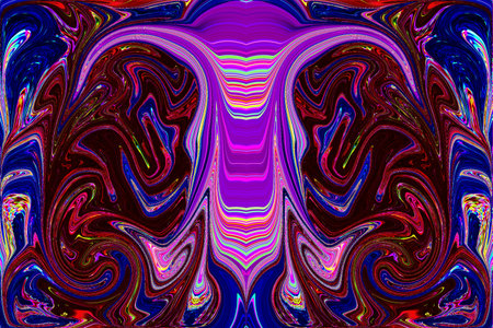 Abstract collage using color distortion and layer shape with its repetition.の写真素材