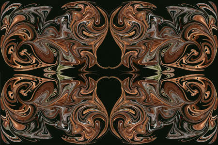 Collage with an abstract motif using the distortion of the color and shape of the layer with its repetition.の写真素材