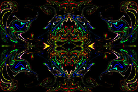 Collage in abstraction using distortion of the color and shape of the layer with its repetition.の写真素材