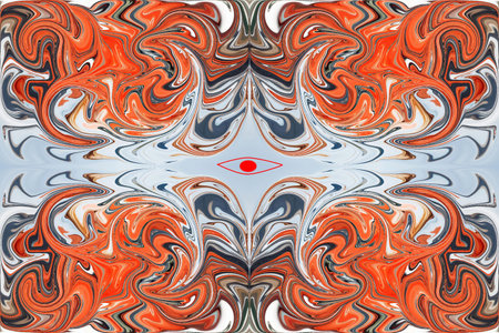 Abstraction and collage in one using distortion of color and shape of the layer and adding a fictional eye to better stretch the imagination.の写真素材