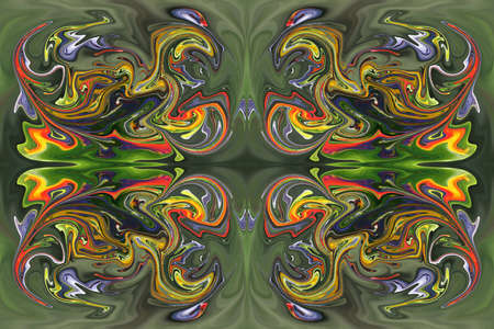 Abstraction and collage in one using distortion of color and shape layers to better strain the imagination.の写真素材