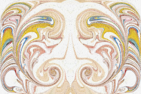 Painting made in abstraction using color and shape distortion of the layer along with its repetition.の写真素材