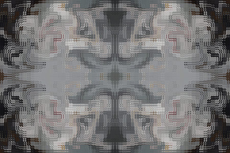 Illustration in abstraction as a collage using distortions of color and shape of the layer along with its repetition.の写真素材