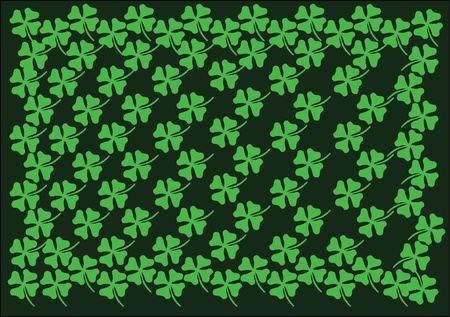 st.patrick background green cloverleaf のイラスト素材