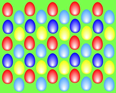 eastern eggs background colored on light greenの写真素材