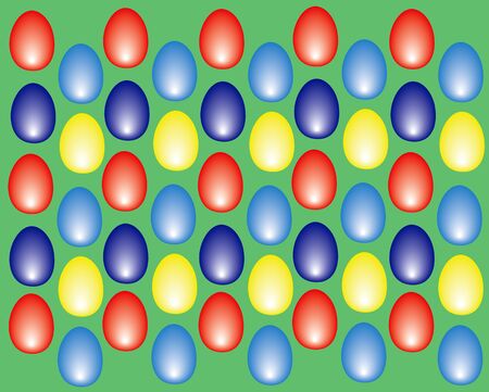 eastern eggs background colored on light greenのイラスト素材