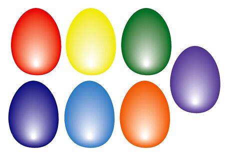 Eastern Eggs colored on white backgroundのイラスト素材