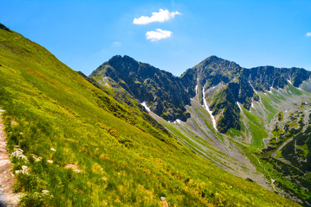 beautiful landscape in mountain Zapadne Tatryの写真素材