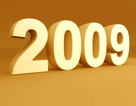 Year 2009 3d renderedの写真素材