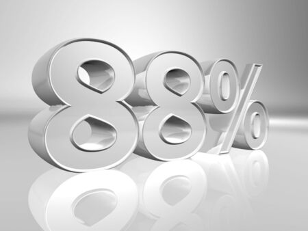 Eighty-eight percent 3d illustrationの写真素材