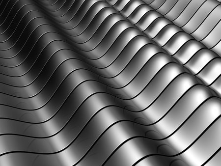 Abstract silver aluminum tube  background with reflection 3d illustrationの写真素材