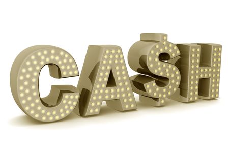 Cash icon with dollar sign 3d illustrationの写真素材