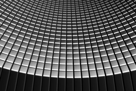 Abstract tiles silver aluminum background with reflection 3d illustrationの写真素材