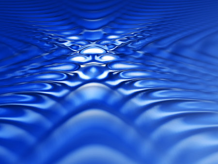 Water wave abstract blue background 3d illustration