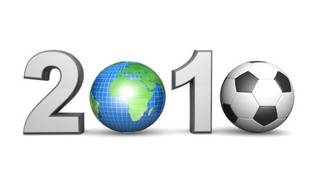 2010 world cup concept used a globe and a football represent zero 3d illustration