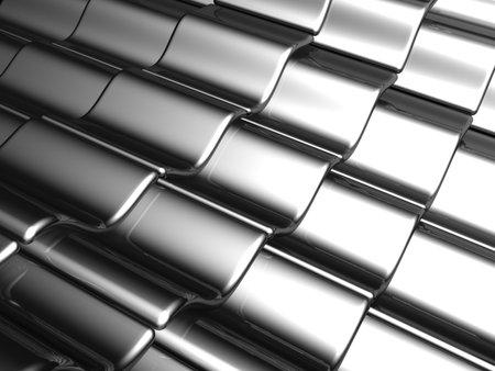Aluminum silver tile background 3d illustrationの写真素材