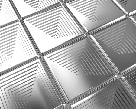 Shiny silver tiles background 3d illustrationの写真素材