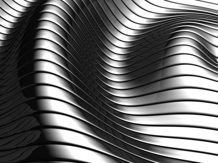 Aluminum abstract silver wave pattern background 3d illustrationの写真素材