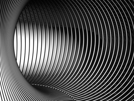 Silver tunnel 3d backgroud illustrationの写真素材