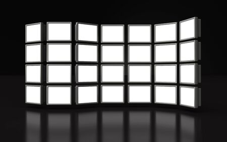 Photo frame projector display image in white space 3d illustrationの写真素材