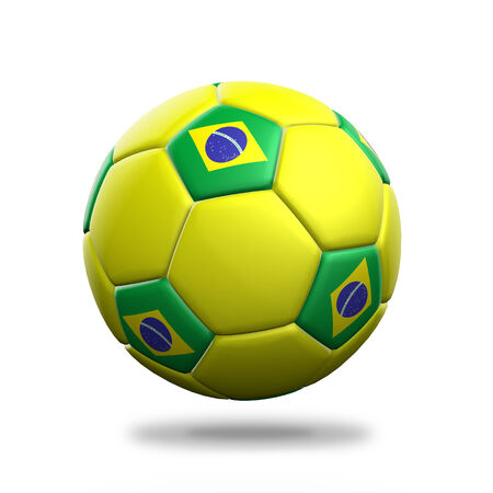 Brazil soccer ball isolated white backgroundの写真素材
