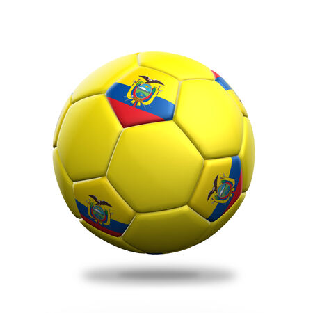 Ecuador soccer ball isolated white backgroundの写真素材