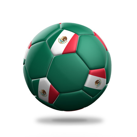 Mexico soccer ball isolated white backgroundの写真素材