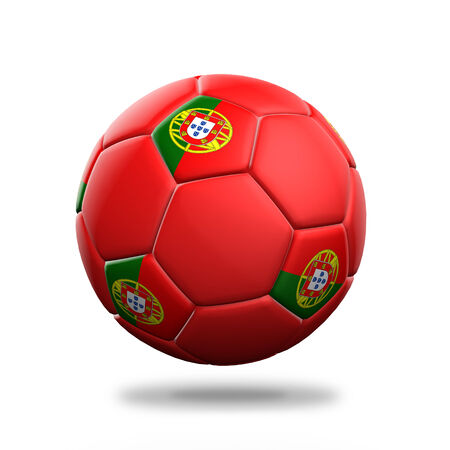 Protugal soccer ball isolated white backgroundの写真素材