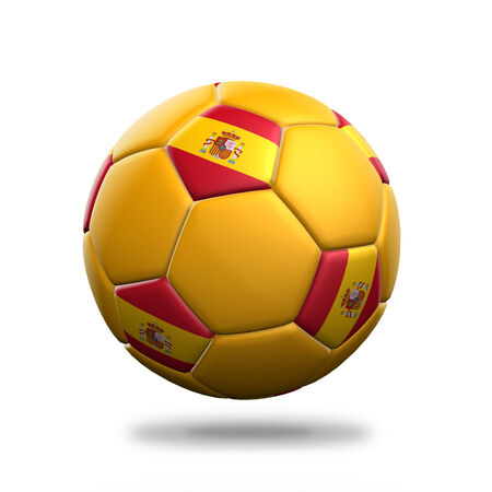 Spain soccer ball isolated white backgroundの写真素材