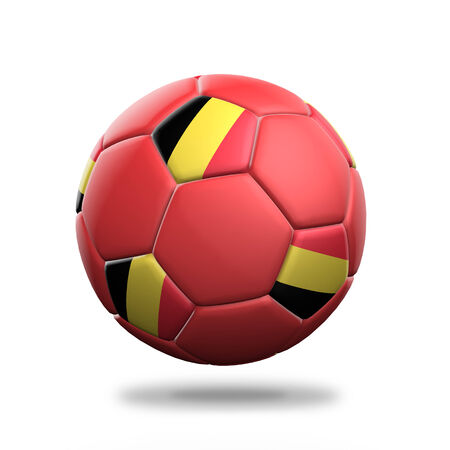 Belgium soccer ball isolated white backgroundの写真素材