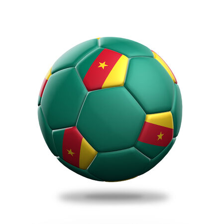 Cameroon soccer ball isolated white backgroundの写真素材